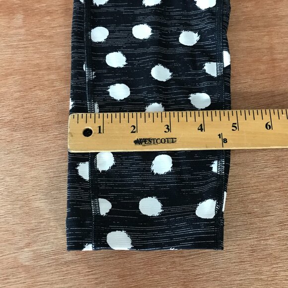 Outdoor Voices Leggings Women S Black Polka Dot Mid Rise Hip Pocket Athleisure - Picture 8 of 13